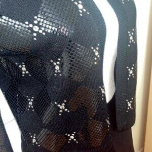 Exquisite St. John Knit long Black skirt With Sequined Jacket